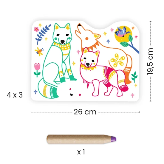 Zauberhaftes Ausmalen mit Buntstiften: Familien aus dem Wald