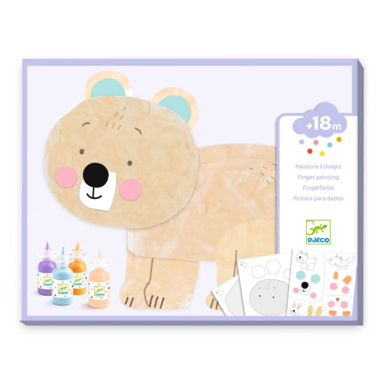 Djeco Verrückter Spaß - Fingermalen, Kinderhände in Farbe, Tiere basteln