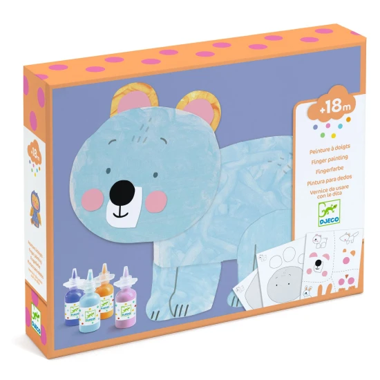 Djeco Fun Fun – Fingerfarben, Kinderhände in Farbe, Tiergestaltung