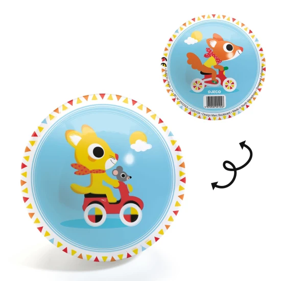 Djeco Ball Cute Race 12 cm - illustrierter Ball mit Rennmotiv