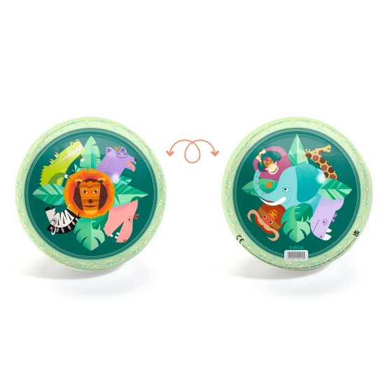 Djeco Ball Savana 22 cm - illustrierter Ball mit Savannentieren