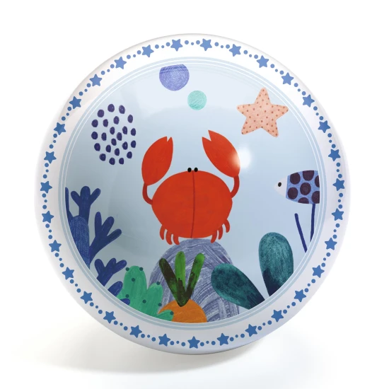 Djeco Fishee Ball 22 cm - illustrierter Ball mit Unterwassermotiven