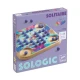 SOLOGIC Solitaire – ein Holzpuzzle mit einer richtigen Kugel auf der Spielfläche, mit zarten Pflanzenillustrationen.