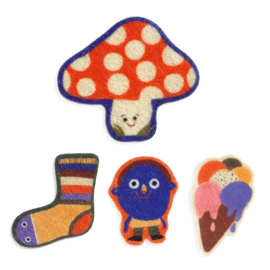 Filzaufkleber, großer Spaß, 60 Stück