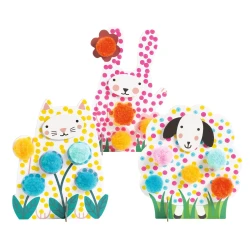 Punkte und Pompons Im Gras