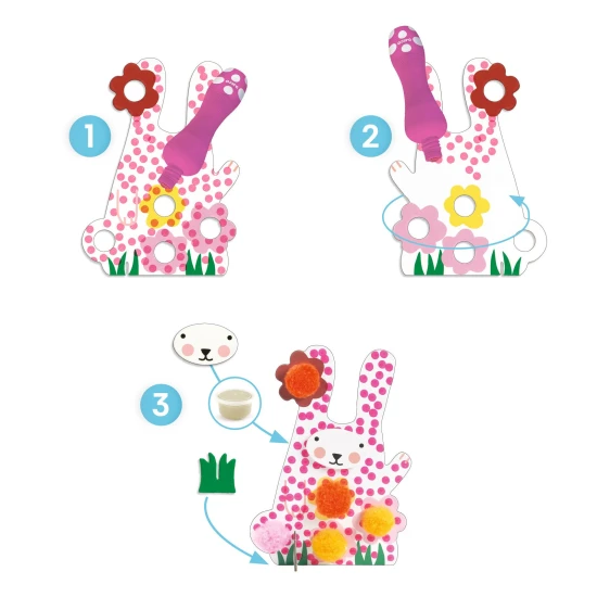 Punkte und Pompons Im Gras