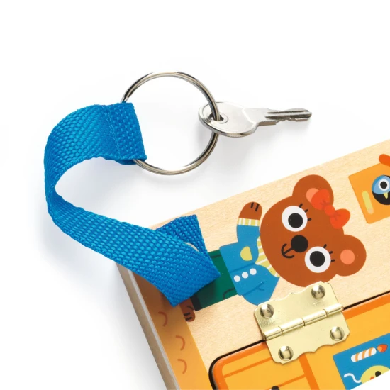 Holzmotorikspiel für Kinder - Schlösser öffnen und Räume entdecken