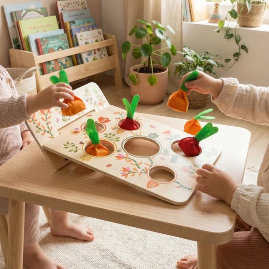 Djeco Gartenparty Geschicklichkeitsspiel – Spielbrett mit Löchern und Beuteln