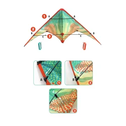 Akrobatik-Drachen mit roten Punkten