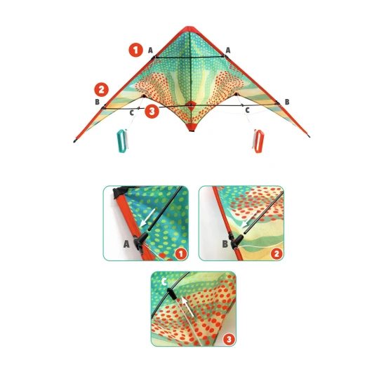 Djeco Red Dots Akrobatik-Drachen 120 × 60 cm