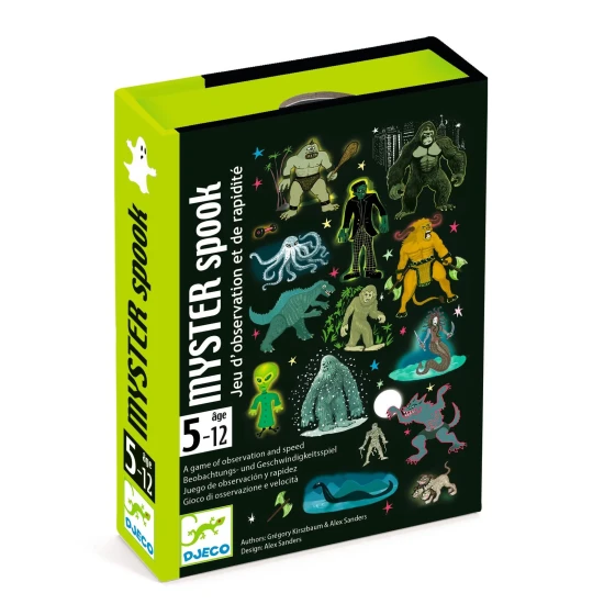 Mystery Spook – Detektiv-Kartenspiel mit bunten Geistern, das die Beobachtungsgabe und Konzentration von Kindern fördert.