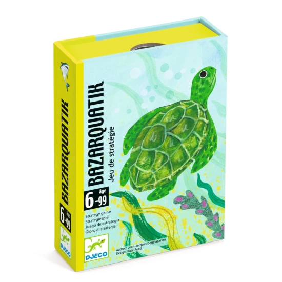 Kartenspiel Bazarquatik Djeco – ein Unterwasser-Strategiespiel für Kinder und Familien ab 6 Jahren.