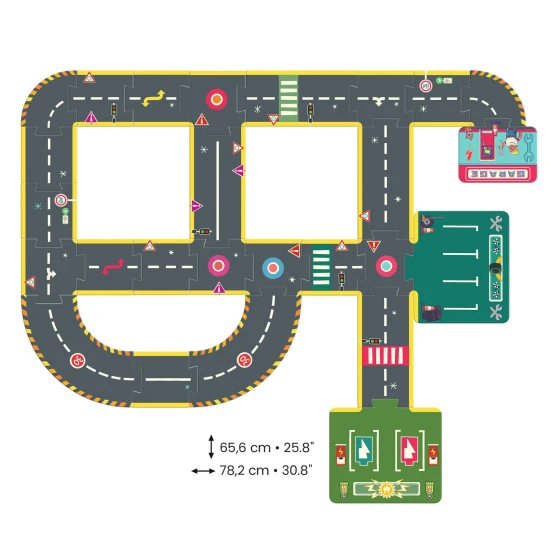 Crazy Motors City Circuit (Riesiges Puzzle – 26 Teile)