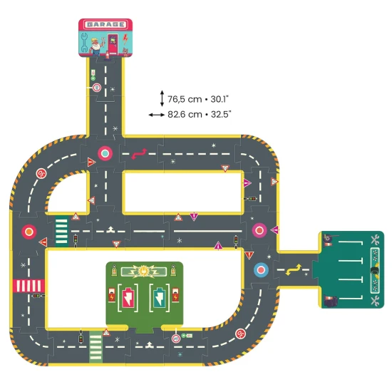 Crazy Motors City Circuit (Riesiges Puzzle – 26 Teile)
