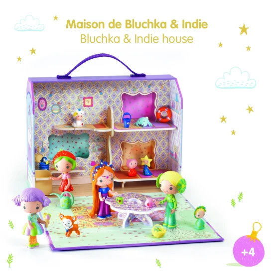 Tinyly Figuren Bluchka & Hund Indie im Wohnwagen