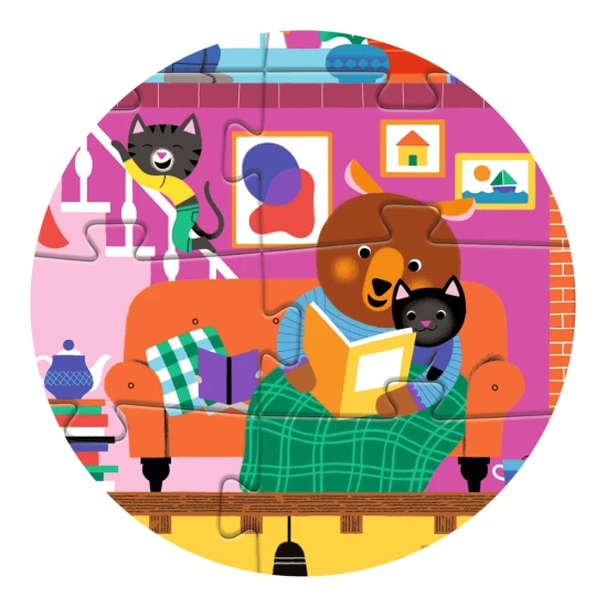 Puzzle House of Little Friends: Große Teile und bunte Bilder