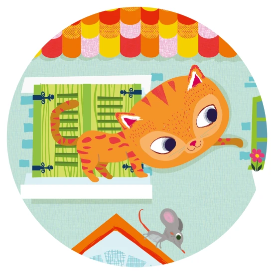 Silhouetten-Puzzle: Kätzchen