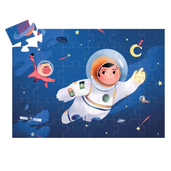 Silhouette-Puzzle: Astronaut auf dem Mond (36 Teile)