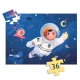Silhouette-Puzzle: Astronaut auf dem Mond (36 Teile)