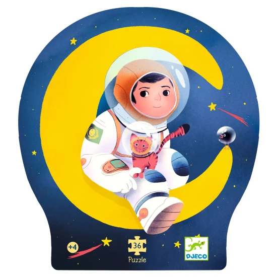 Silhouette-Puzzle: Astronaut auf dem Mond (36 Teile)