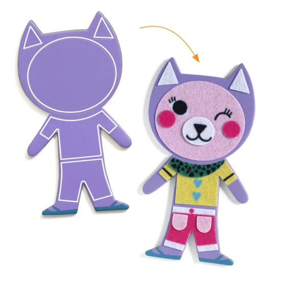 Kreativ-Set zum Dekorieren von Tieren: Mosaik- und Filzaufkleber mit 3D-Effekt