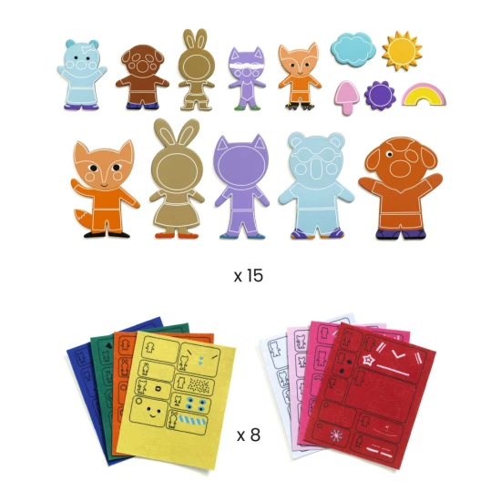 Kreativ-Set zum Dekorieren von Tieren: Mosaik- und Filzaufkleber mit 3D-Effekt