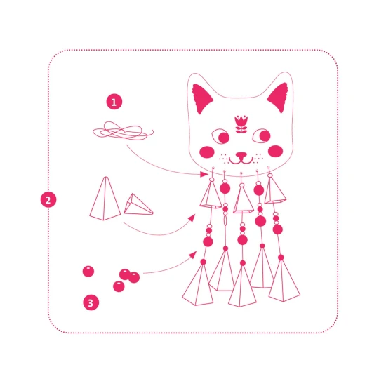 Bastel dir dein eigenes Windspiel mit Katzenmotiv