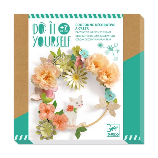 Kreativset zum Basteln eines Blumenkranzes aus Seidenpapier