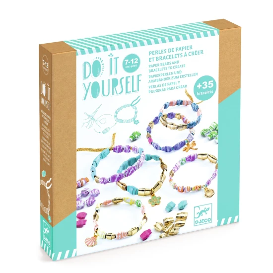 Bastel dir selbst stylische Goldarmbänder und Papierperlen