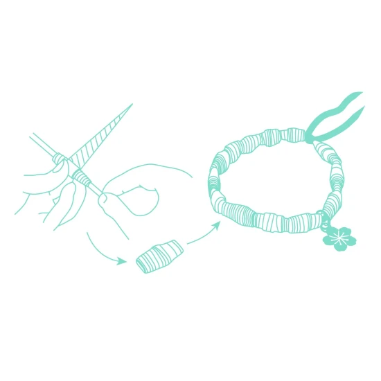 Bastel dir selbst stylische Goldarmbänder und Papierperlen