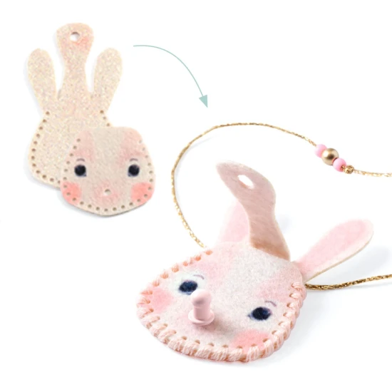 DIY-Set zum Basteln von 3 geheimen Halsketten aus Filz mit glitzernden Perlen und Anhängern