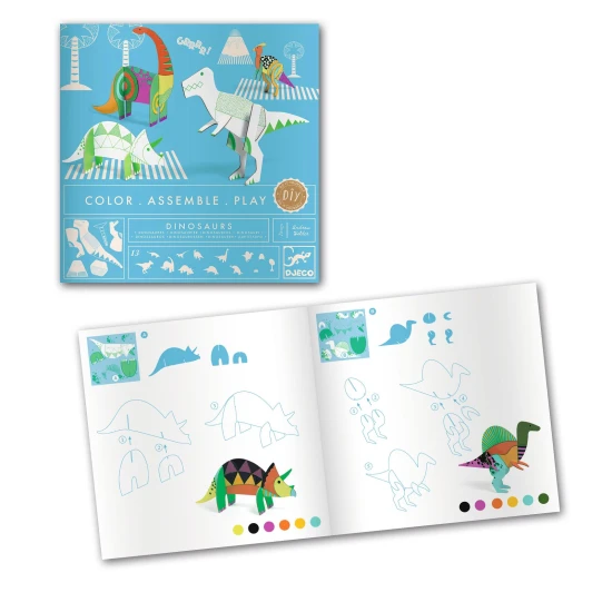 3D-Kreativset aus Pappe: Dinosaurier