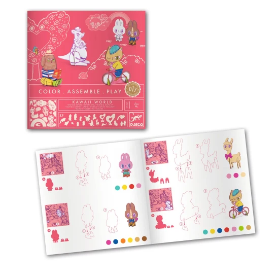 Kreative 3D-Kawaii-Welt aus Pappe