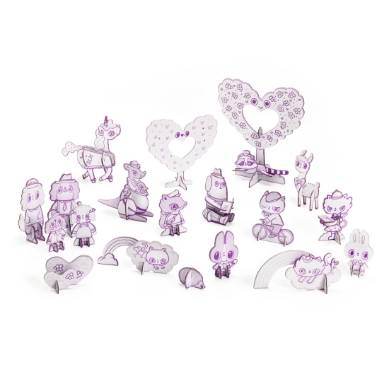 Kreative 3D-Kawaii-Welt aus Pappe