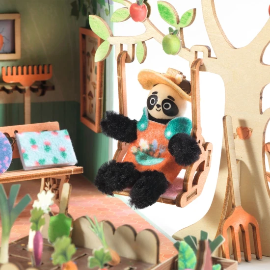 Kinder-Kreativset Djeco Mi Haus Olive – Minihaus mit Möbeln, Figur und Zubehör