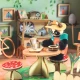 Kinder-Kreativset Djeco Mi Haus Olive – Minihaus mit Möbeln, Figur und Zubehör