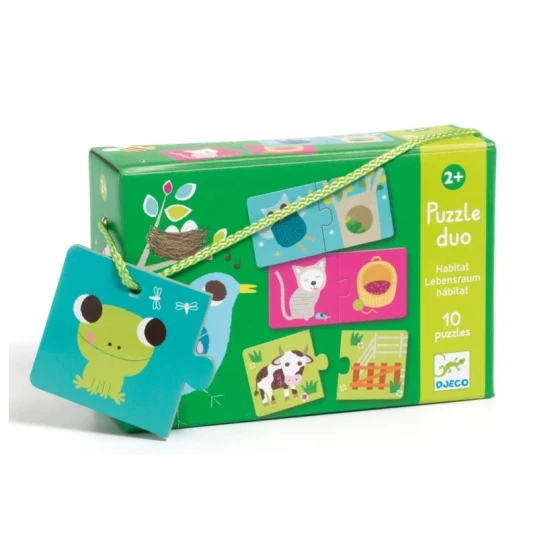 Puzzle Duo Wo leben die Tiere Djeco 