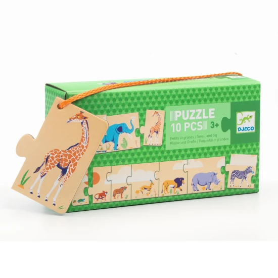 Fortschrittspuzzle Afrikanische Tiere (klein, größer, am größten)