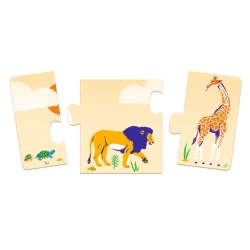 Fortschrittspuzzle Afrikanische Tiere (klein, größer, am größten)