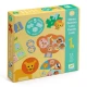 Tiere aus der Savanne Spiel 5in1 DJECO – Kinderspiel mit Domino, Memo, Puzzle, Lotto und Ludo