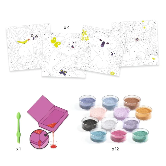 Gestalten mit farbigem Sand Samtpfoten