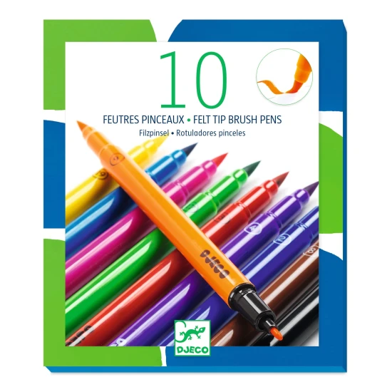 Doppelseitige Pinselmarker, klassische Farben, 10 Stück