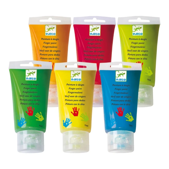 Fingerfarben in der Tube Veselé 6 Stück