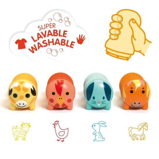 Bauernhoftiere: Stempel zum Selbstausfüllen für die Kleinen