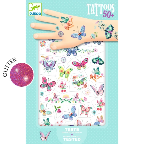 Temporäre Tattoos Glitzer-Schmetterlinge