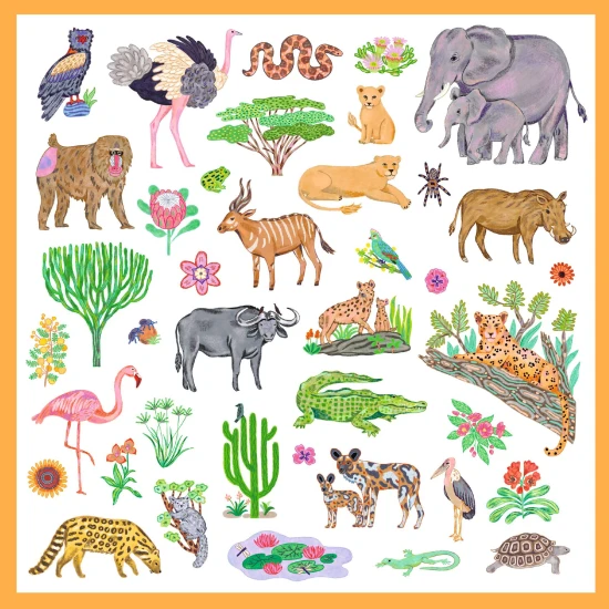 Aufkleber Kenia 160 Stk Djeco 