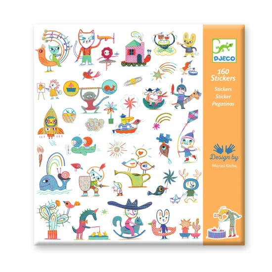 Djeco Weltaufkleber, 160 Stück