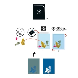 Zubehör für die Cyanoplastie, 12 Blatt lichtempfindliches Papier