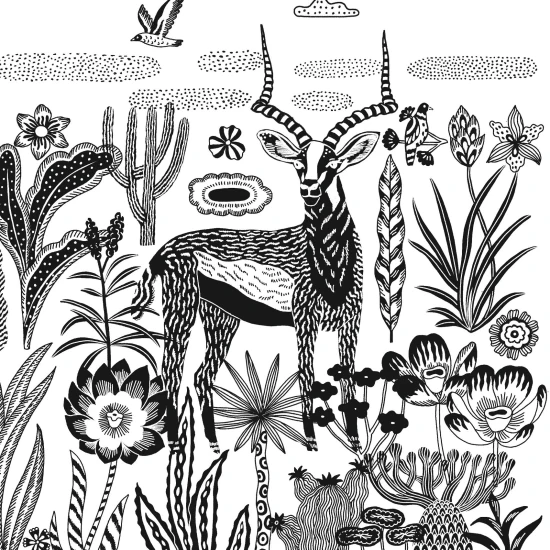 Cyanotypie (lichtempfindlich) Satz Nacht in der Savanne