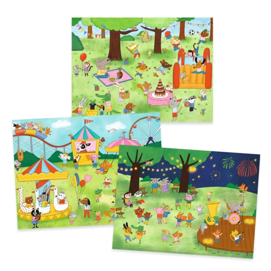 Basteln mit Djeco Party Time-Aufklebern – eine lustige Kreativaktivität für Kinder mit über 100 Bildern zum Übertragen.